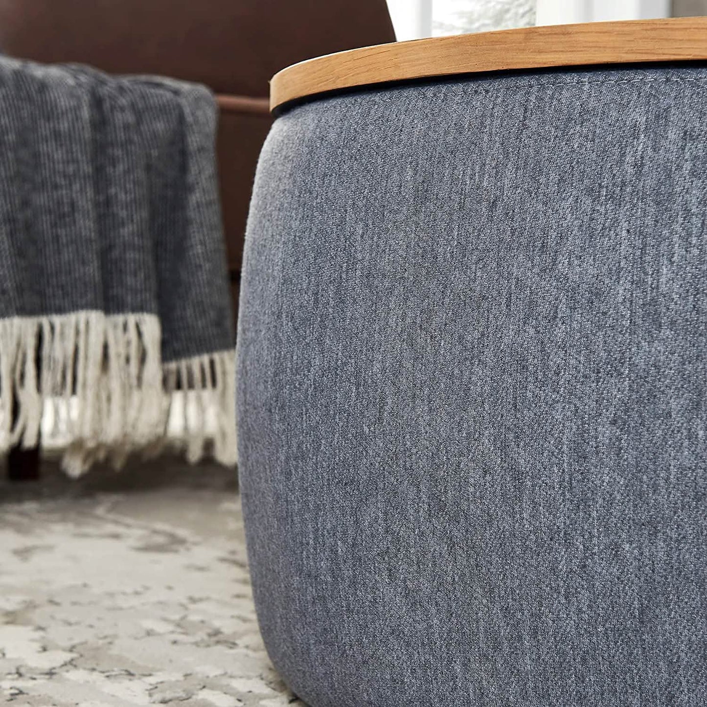 Round Storage Ottoman Coffee Table DailySale