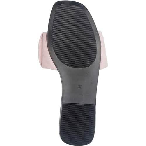 Roxoni Women's Ruched Fabric Slide Sandals Open Toe Flat Sandals with Heel Cushion DailySale