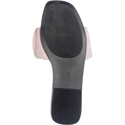 Roxoni Women's Ruched Fabric Slide Sandals Open Toe Flat Sandals with Heel Cushion DailySale