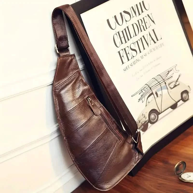Rugged Vintage Leather Sling Bag DailySale