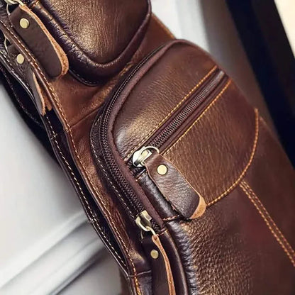 Rugged Vintage Leather Sling Bag DailySale