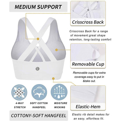 RUNNING GIRL Criss-Cross Back Padded Strappy Sports Bra DailySale