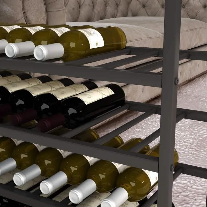 Rustic 40 Bottles Metal Floor Free Standing Wine Rack Table DailySale