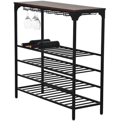 Rustic 40 Bottles Metal Floor Free Standing Wine Rack Table DailySale