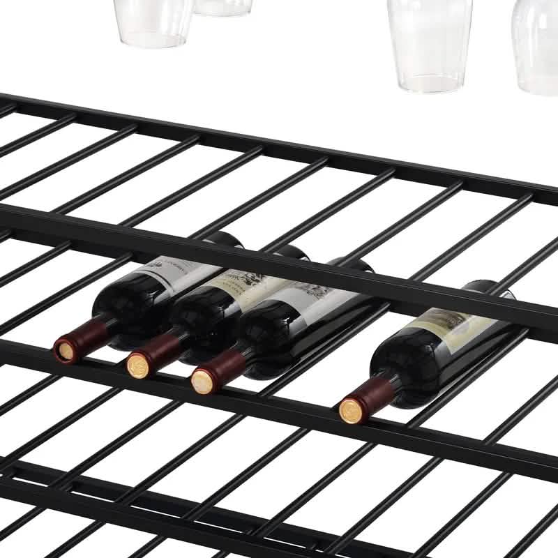 Rustic 40 Bottles Metal Floor Free Standing Wine Rack Table DailySale