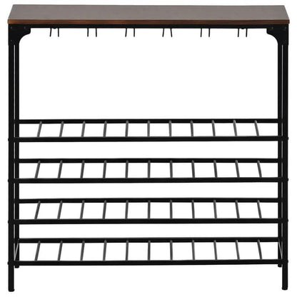 Rustic 40 Bottles Metal Floor Free Standing Wine Rack Table DailySale