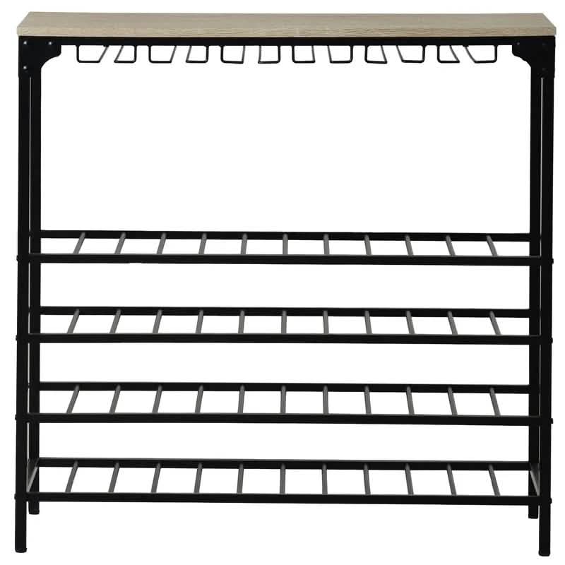 Rustic 40 Bottles Metal Floor Free Standing Wine Rack Table DailySale