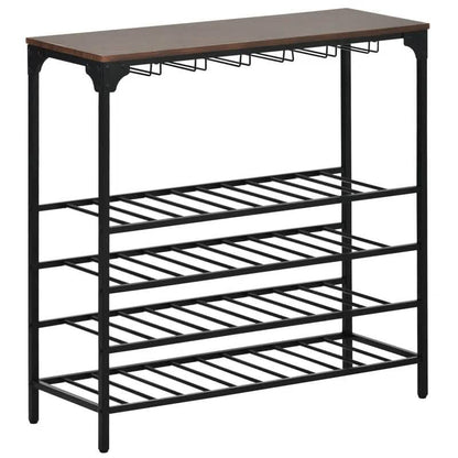 Rustic 40 Bottles Metal Floor Free Standing Wine Rack Table DailySale