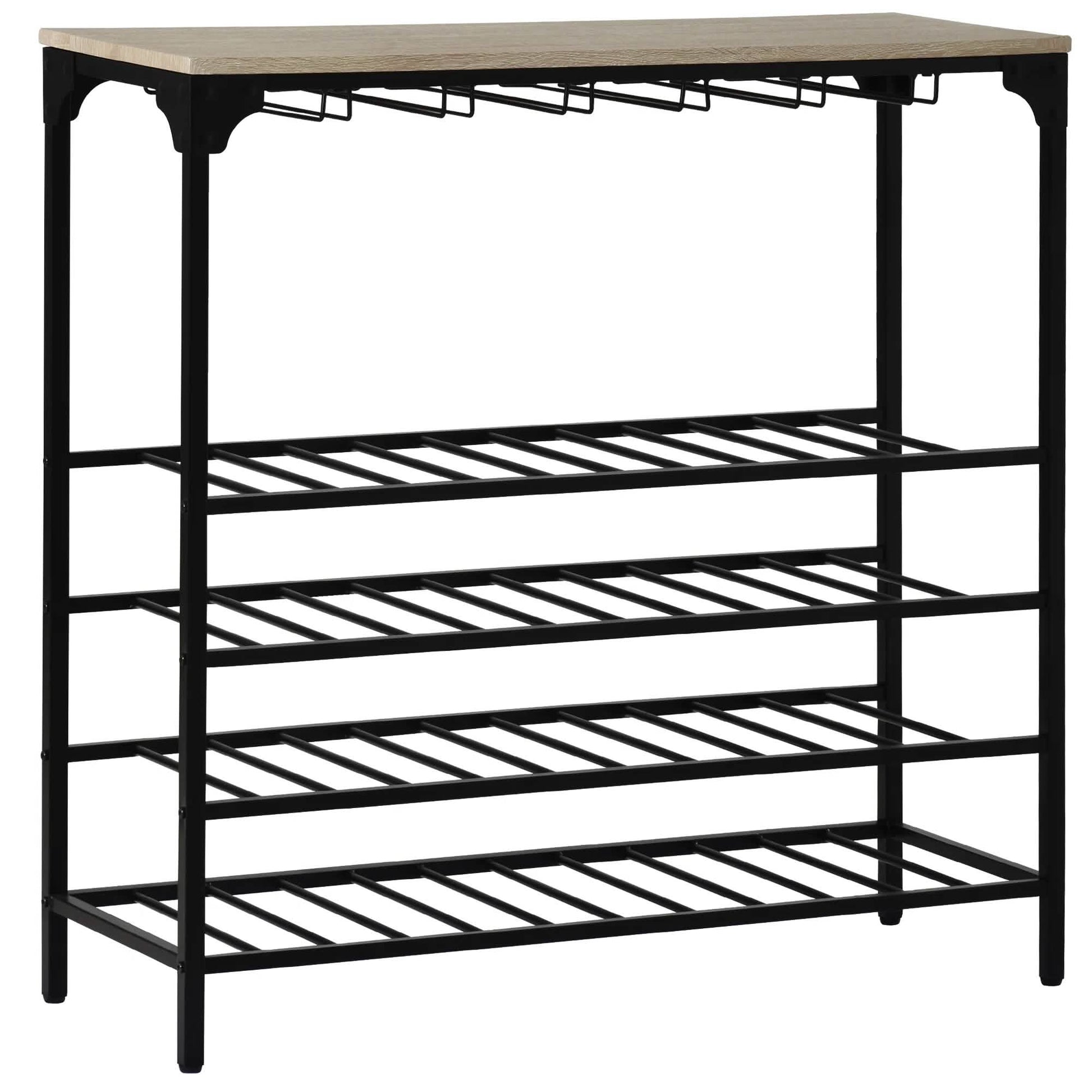 Rustic 40 Bottles Metal Floor Free Standing Wine Rack Table DailySale