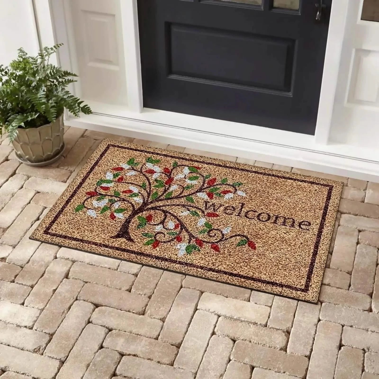 Bibb Home Coir Outdoor Printed Door Mat DailySale
