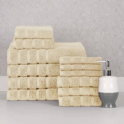 12-Piece Set: Bibb Home Zero Twist Egyptian Cotton Towel Set DailySale