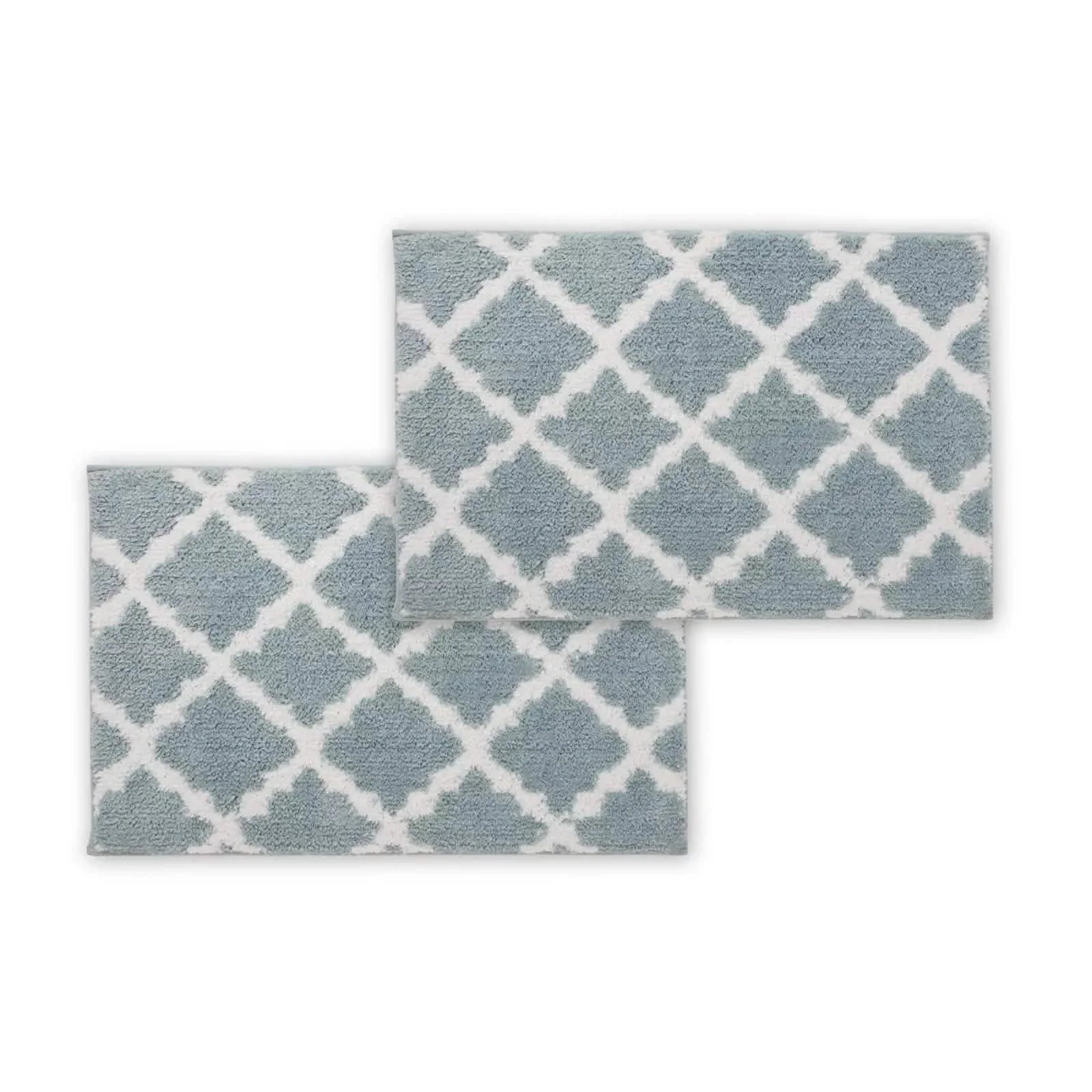 Bibb Home 1-2 Pack Trellis Micro Shag Bath Rugs 20"x 32" DailySale