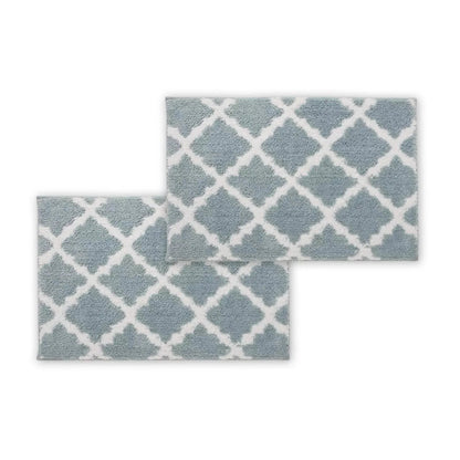 Bibb Home 1-2 Pack Trellis Micro Shag Bath Rugs 20"x 32" DailySale
