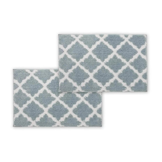 Bibb Home 1-2 Pack Trellis Micro Shag Bath Rugs 20"x 32" DailySale