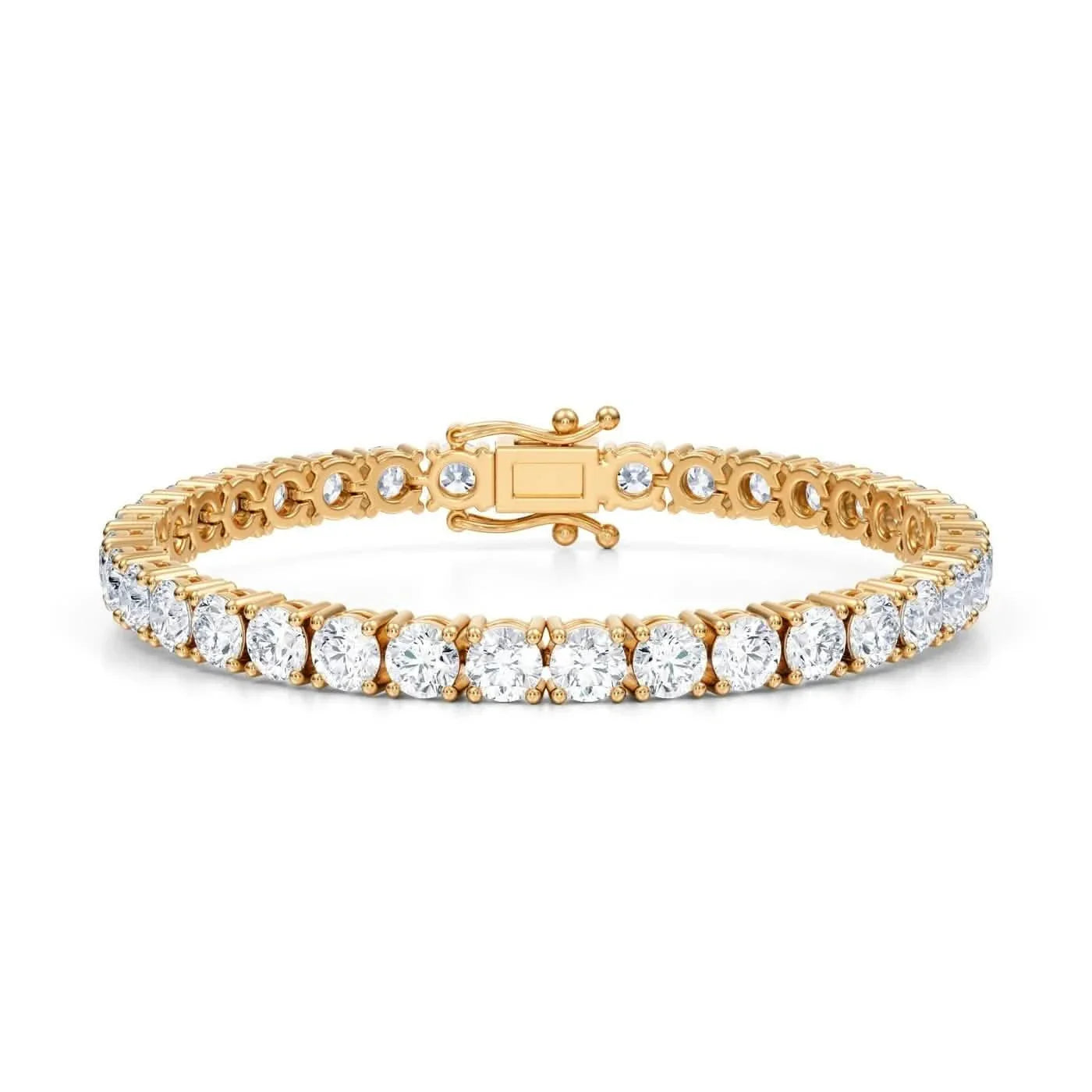 12.50 CTW D VS Round Lab Grown Diamond 7.5" Tennis Bracelet 14k Yellow Gold DailySale