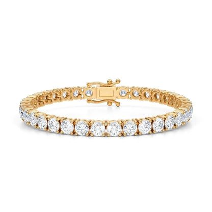 12.50 CTW D VS Round Lab Grown Diamond 7.5" Tennis Bracelet 14k Yellow Gold DailySale