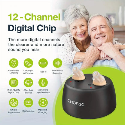 Rechargeable Hearing Aids – Invisible In-Ear, Noise Reduction, Volume Control DailySale