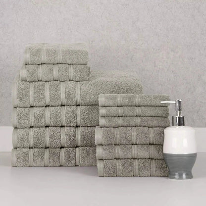 12-Piece Set: Bibb Home Zero Twist Egyptian Cotton Towel Set DailySale