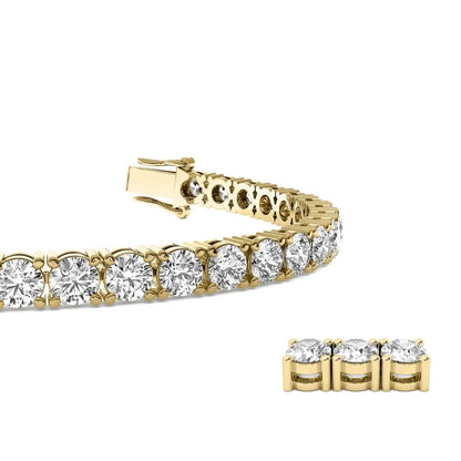 4.00 CT G/VS1 Round Cut Lab Grown Diamond Tennis Bracelet in 14k Yellow Gold DailySale