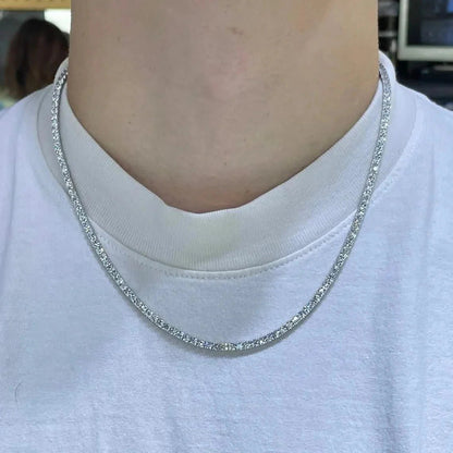 Men’s Genuine Lab Grown Diamond Tennis Necklace D VS 19.30 Carat 14K 20" DailySale