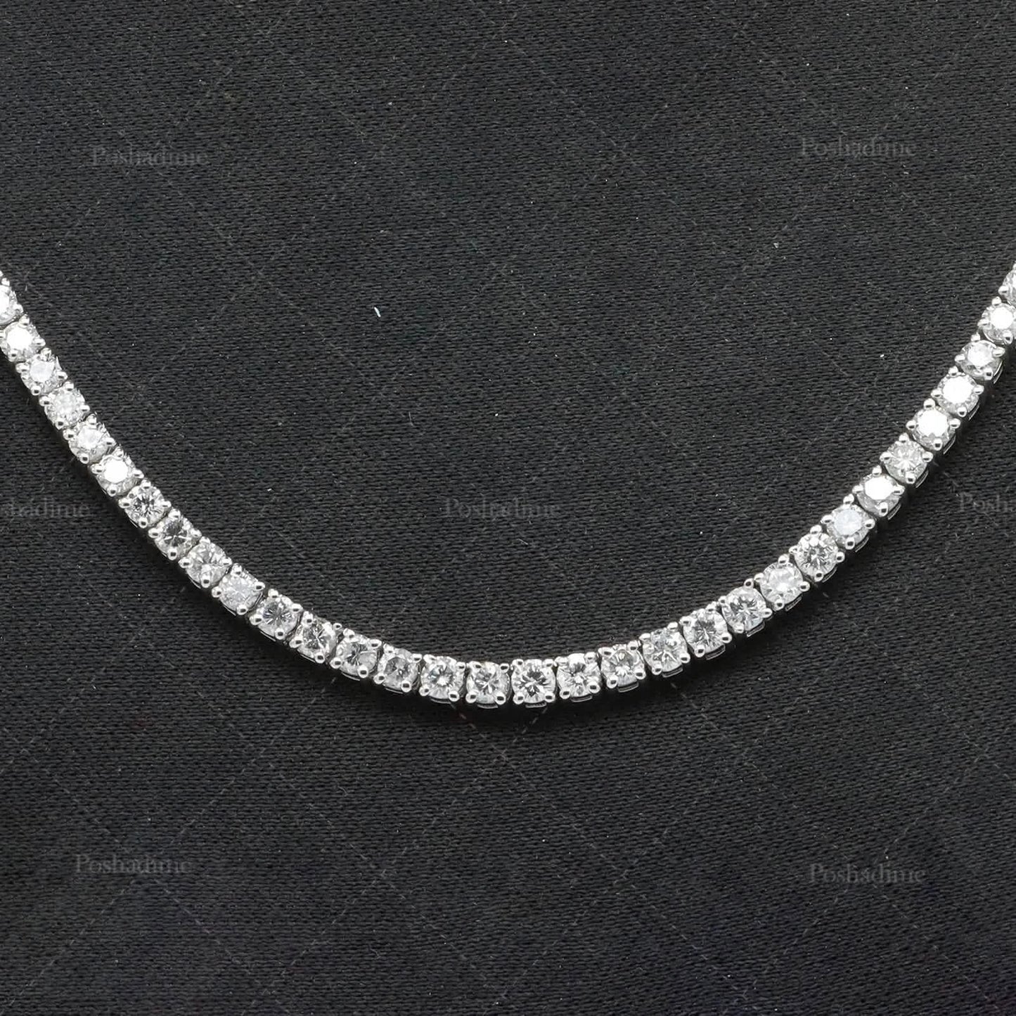 4.3CT Certified Round Lab Grown Diamond 18" Tennis Necklace Solid 14K White Gold DailySale