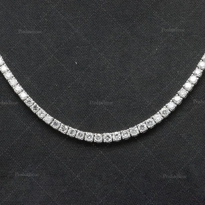4.3CT Certified Round Lab Grown Diamond 18" Tennis Necklace Solid 14K White Gold DailySale