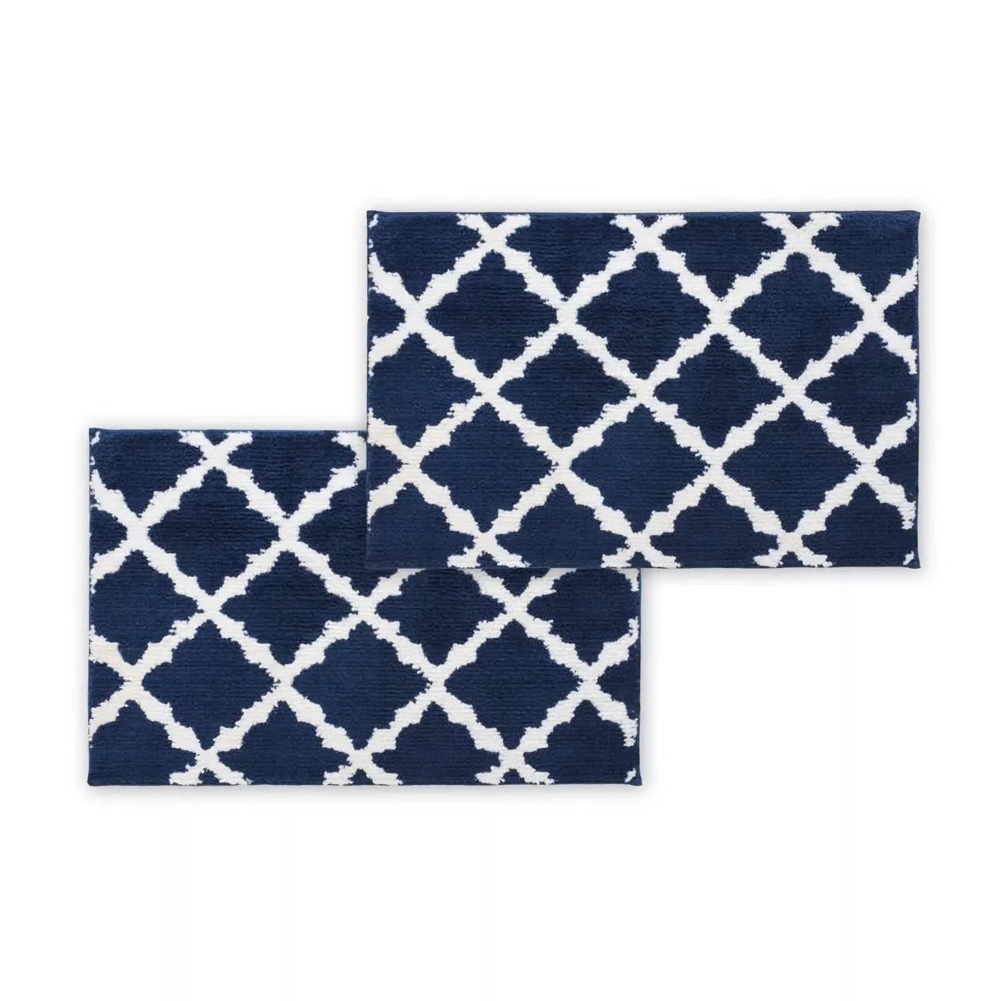 Bibb Home 1-2 Pack Trellis Micro Shag Bath Rugs 20"x 32" DailySale