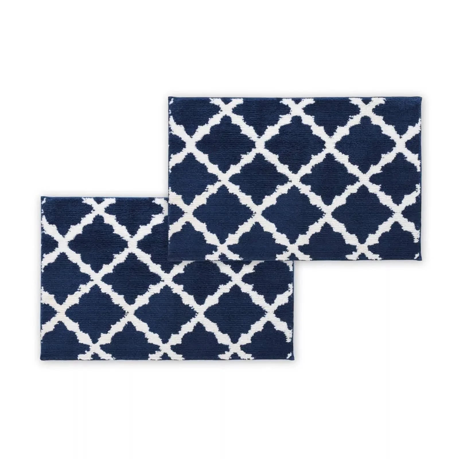 Bibb Home 1-2 Pack Trellis Micro Shag Bath Rugs 20"x 32" DailySale