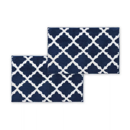 Bibb Home 1-2 Pack Trellis Micro Shag Bath Rugs 20"x 32" DailySale