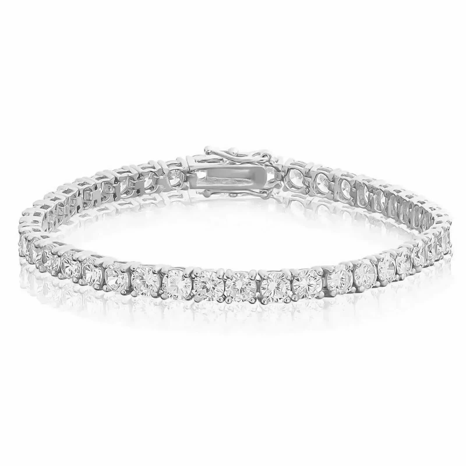 16 Carat TW Round Lab Grown Diamond 8” Tennis Bracelet in 14k White Gold DailySale