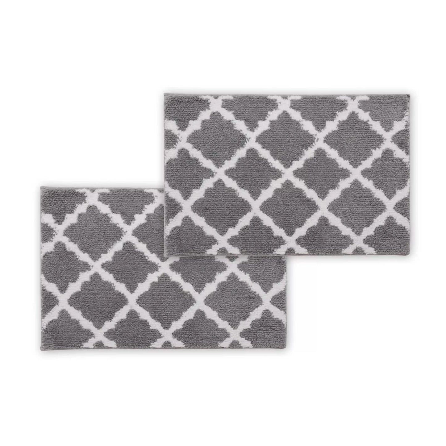 Bibb Home 1-2 Pack Trellis Micro Shag Bath Rugs 20"x 32" DailySale