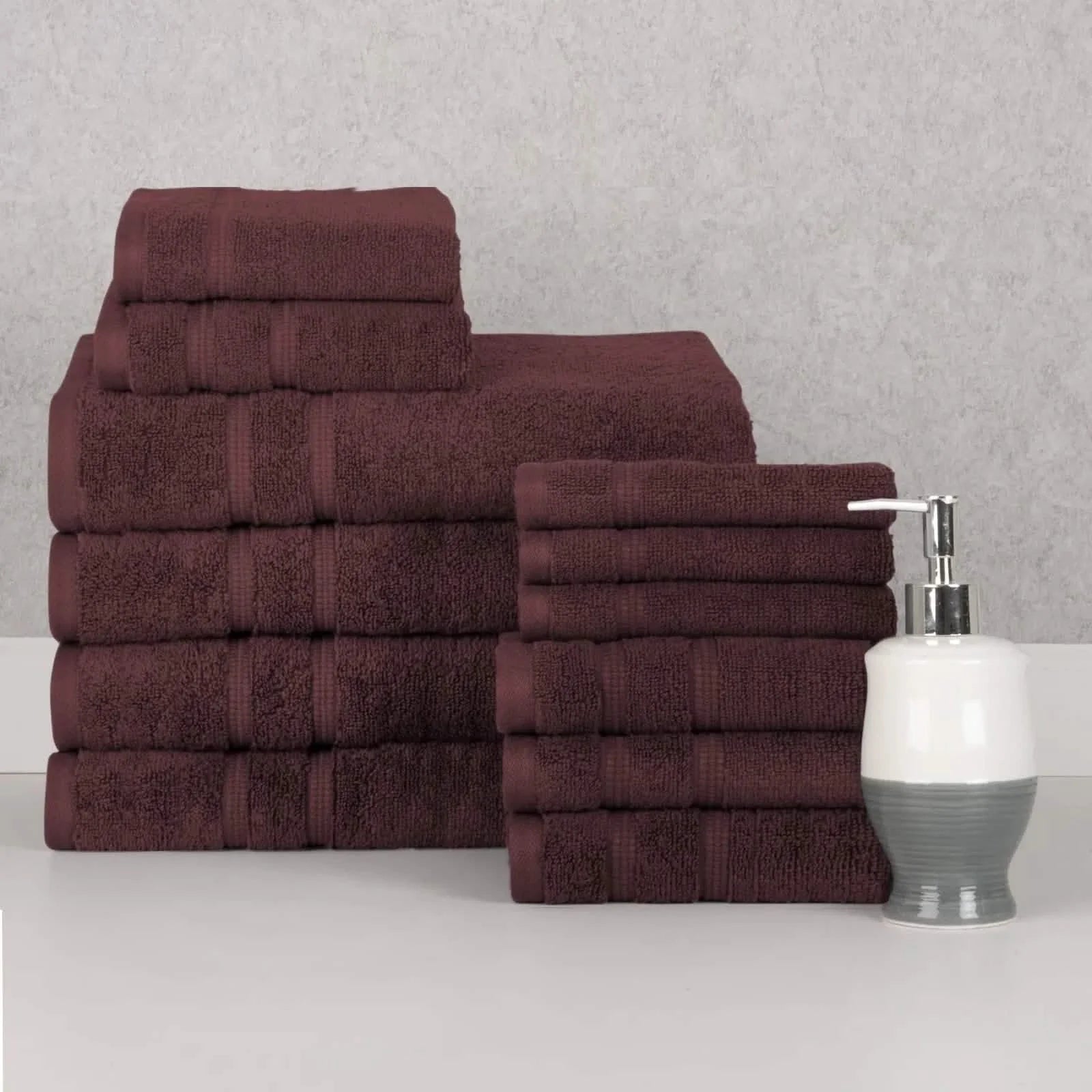 12-Piece Set: Bibb Home Zero Twist Egyptian Cotton Towel Set DailySale