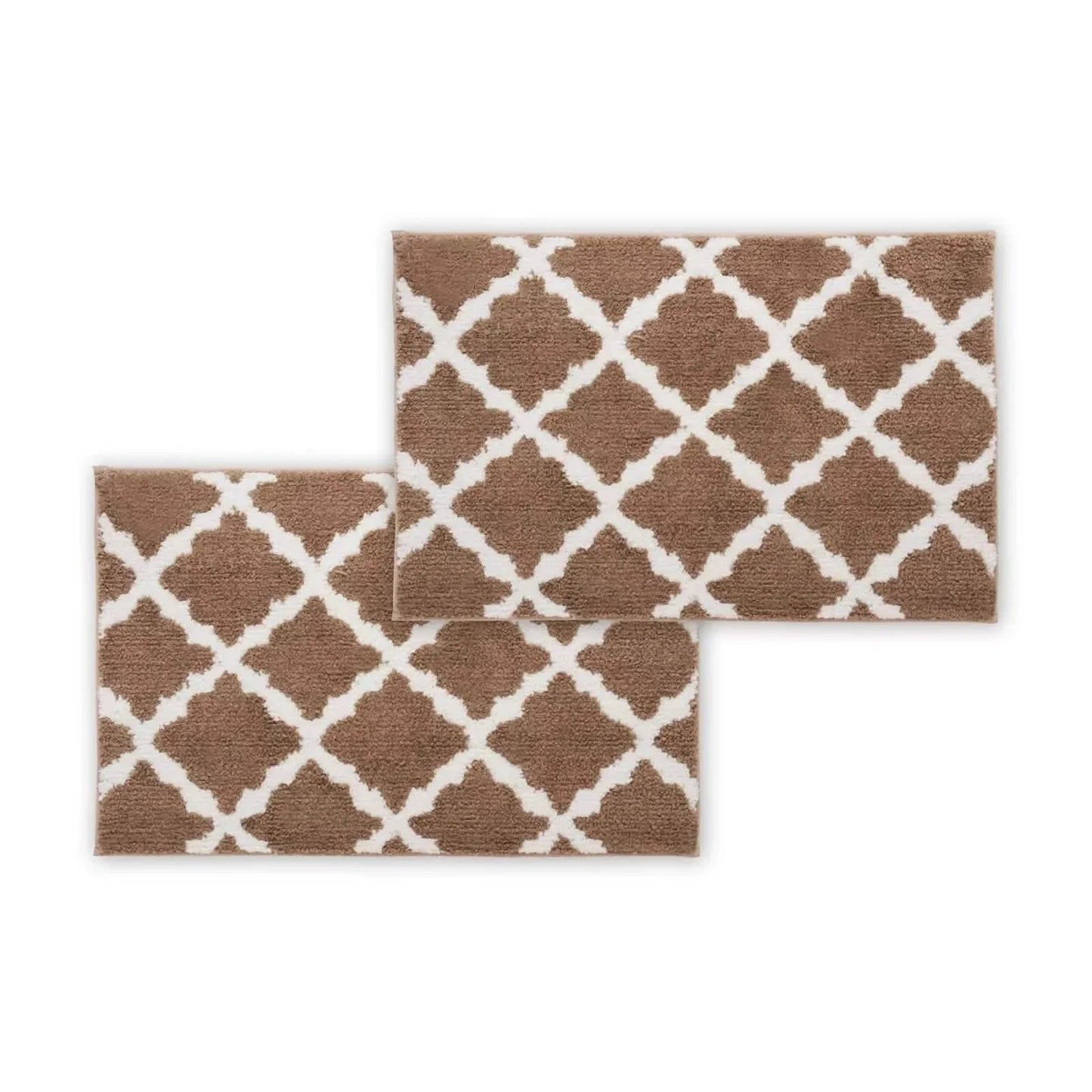 Bibb Home 1-2 Pack Trellis Micro Shag Bath Rugs 20"x 32" DailySale