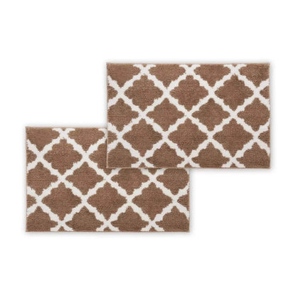 Bibb Home 1-2 Pack Trellis Micro Shag Bath Rugs 20"x 32" DailySale