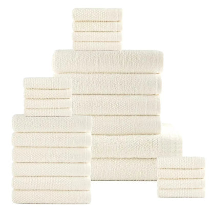 24-Piece Set: Dan River Popcorn Cotton Bath Towel Set DailySale