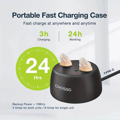 Rechargeable Hearing Aids – Invisible In-Ear, Noise Reduction, Volume Control DailySale