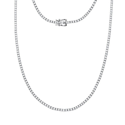 Ct Round Certified Lab Grown Diamond 14K Solid Gold Women’s Tennis Necklace (18") DailySale