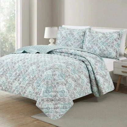 3-Piece Set: Bibb Home Printed Reversible Quilt Set DailySale