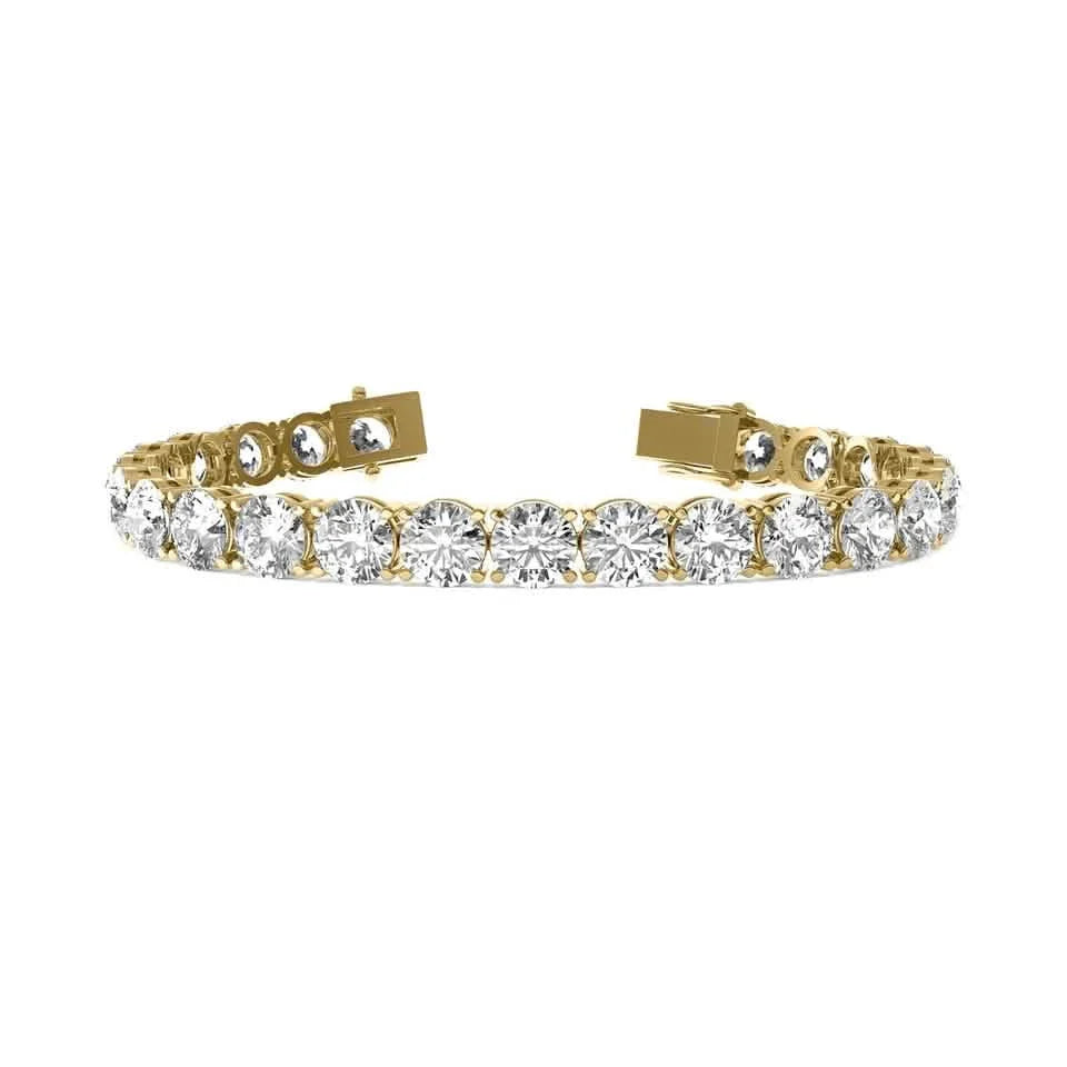 4.00 CT G/VS1 Round Cut Lab Grown Diamond Tennis Bracelet in 14k Yellow Gold DailySale