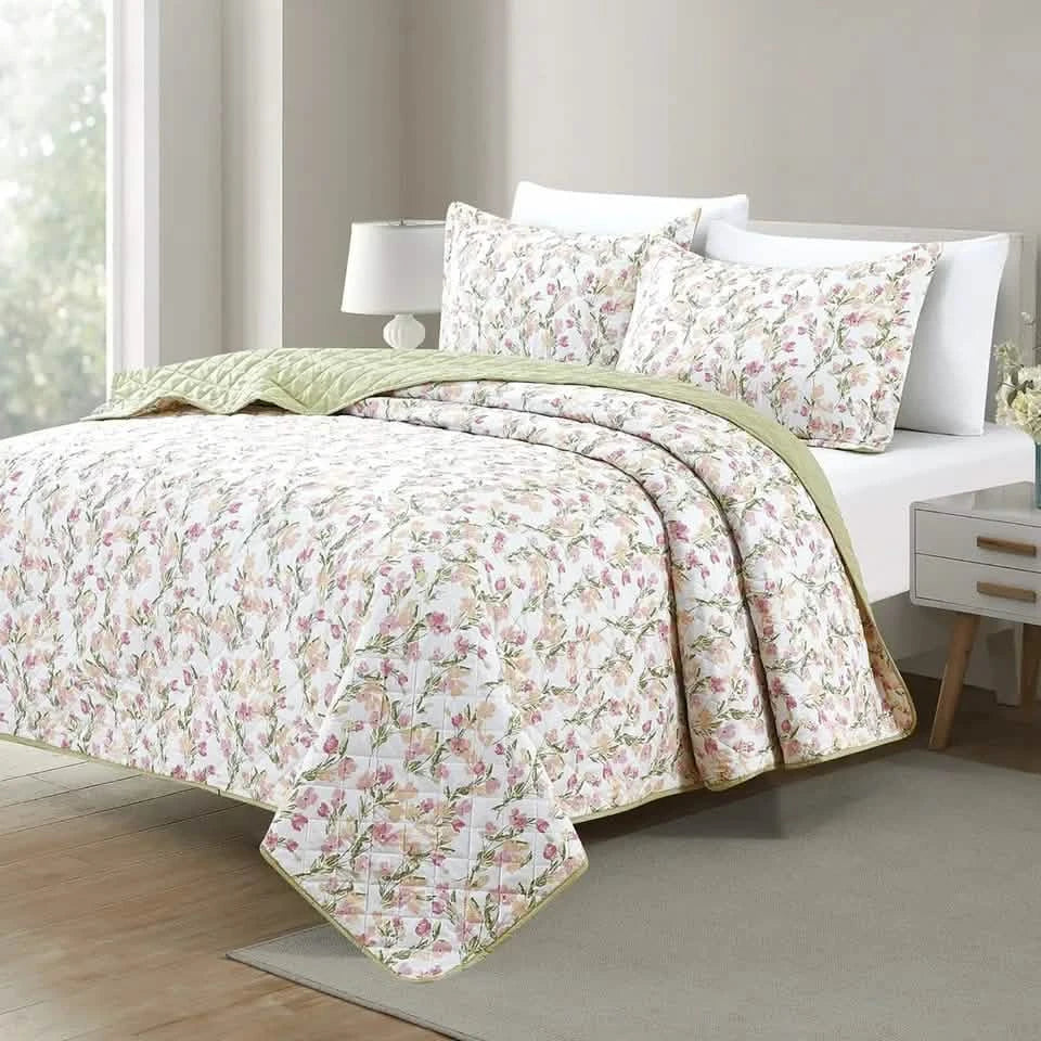 3-Piece Set: Bibb Home Printed Reversible Quilt Set DailySale