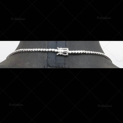 4.3CT Certified Round Lab Grown Diamond 18" Tennis Necklace Solid 14K White Gold DailySale