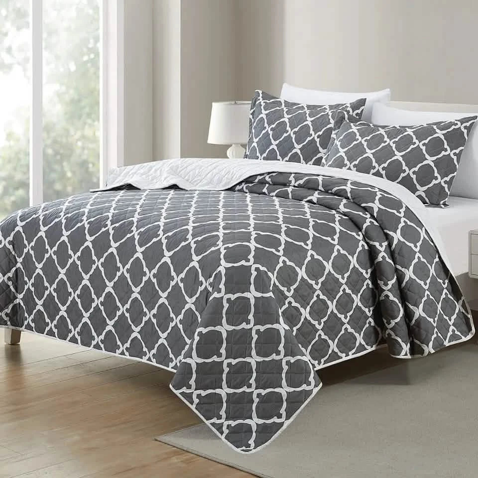 3-Piece Set: Bibb Home Printed Reversible Quilt Set DailySale