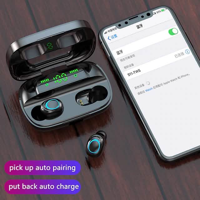 S11 True Wireless Headphones TWS Earbuds Bluetooth 4.0 Stereo Dual Drivers with Microphone DailySale