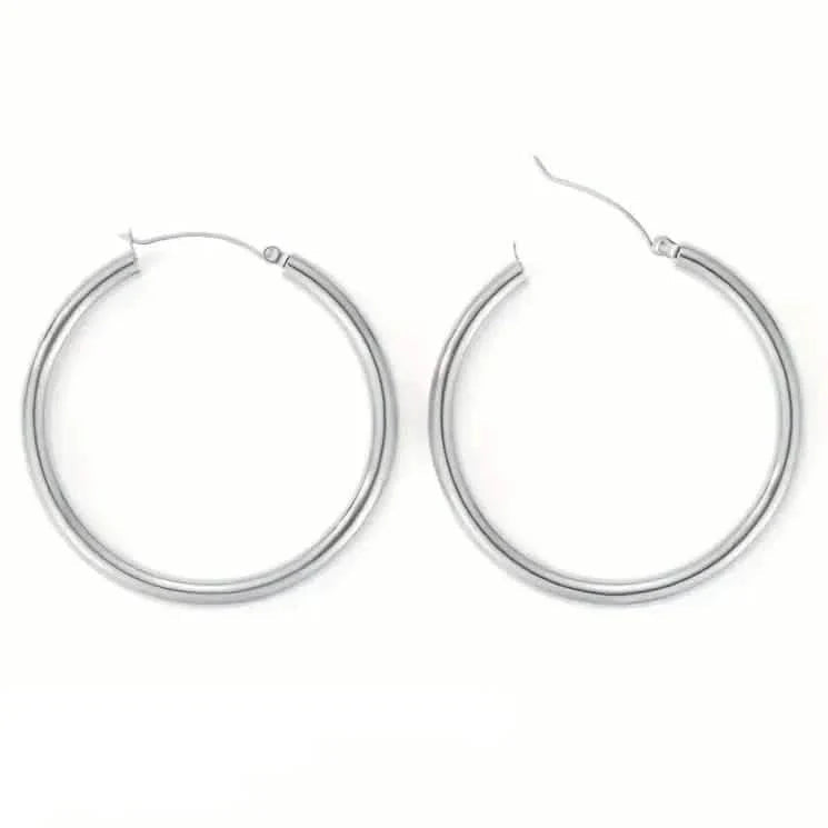S925 50mm Solid Hoop Earrings for Women DailySale