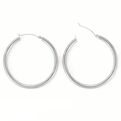 S925 50mm Solid Hoop Earrings for Women DailySale