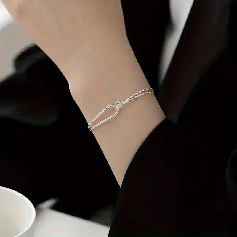 S925 Hypoallergenic Minimalist Geometric Collage Bracelet DailySale