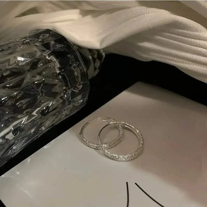 S925 Sterling Silver Sparkling Starry River Hoop Earrings DailySale