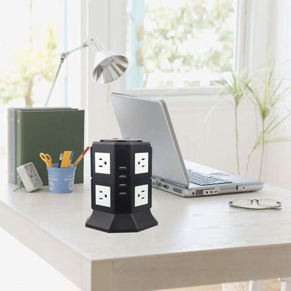 Safemore 8-Outlet Desktop Surge Protector with 4 USB Ports DailySale