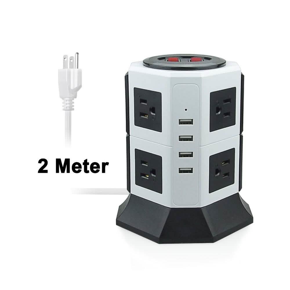 Safemore 8-Outlet Desktop Surge Protector with 4 USB Ports DailySale
