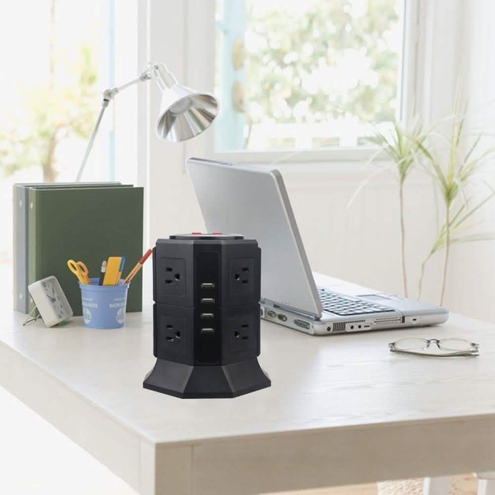 Safemore 8-Outlet Desktop Surge Protector with 4 USB Ports DailySale